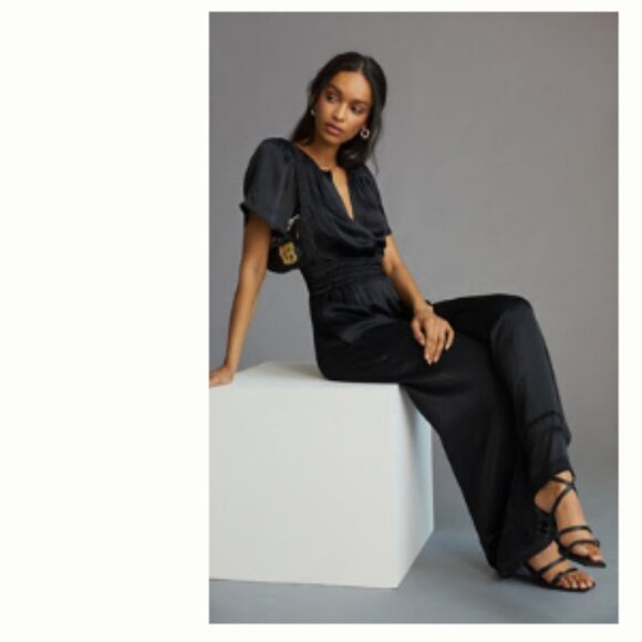 Anthropologie Pants - Anthropologie The Somerset Black Jumpsuit size Small